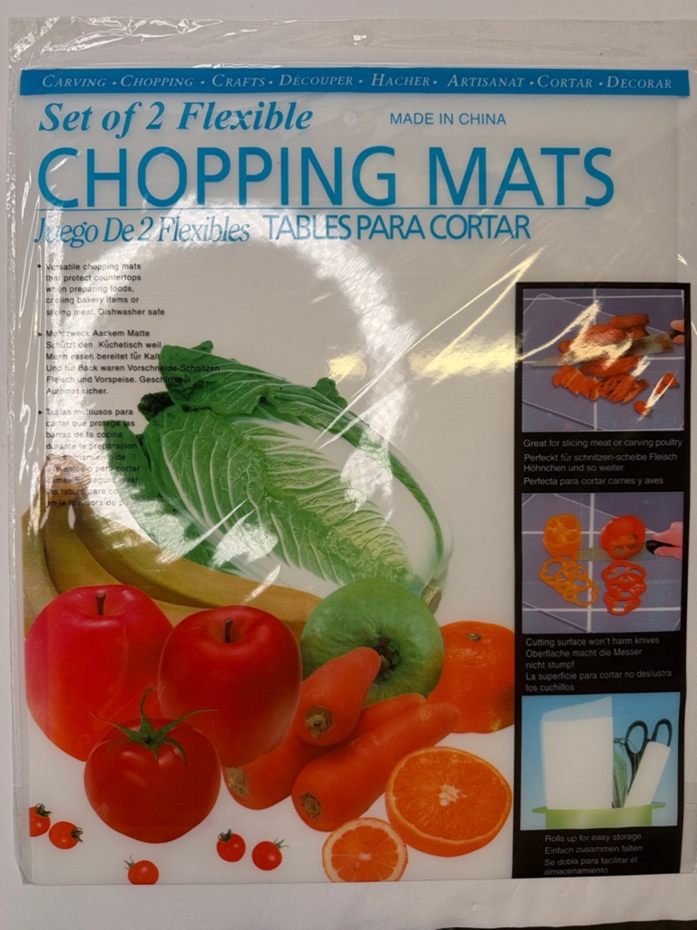 Flexible Chopping Mats - 2 packs 4 Mats Total